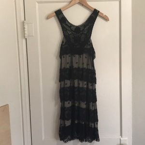Cowgirl inspired black lace dress